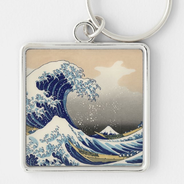 Porte-clés Great Wave Kanagawa Japanese Painting (Devant)