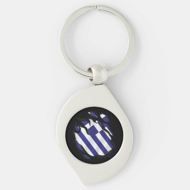 Porte-clés Grèce déchiré le drapeau (Devant)