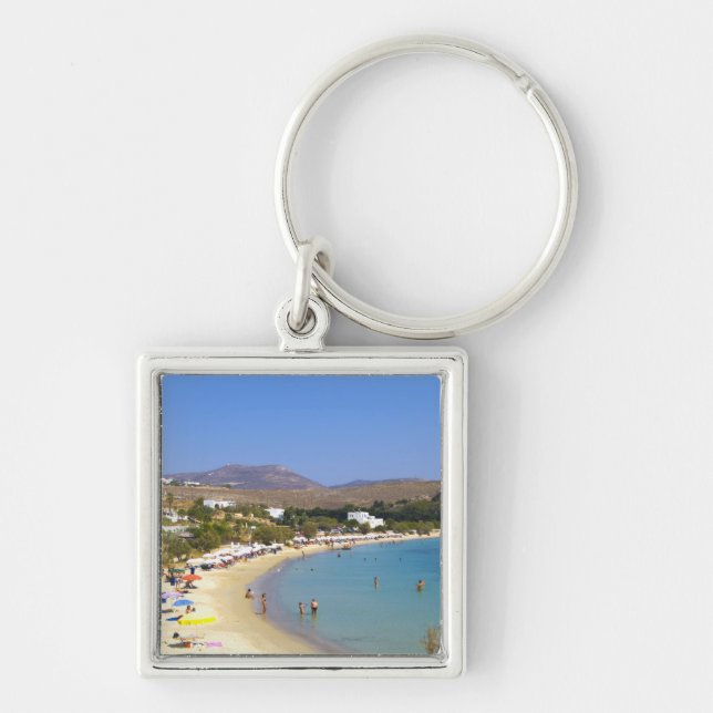 Porte-clés Grèce, île de Paros, Krios Beach vue d'en haut (Devant)