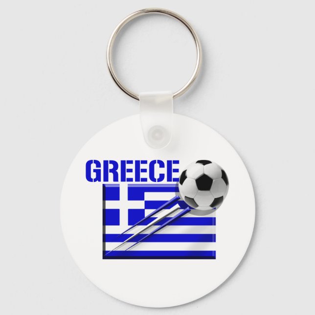 Porte-clés Grèce logo de football drapeau grec cadeaux de foo (Recto)