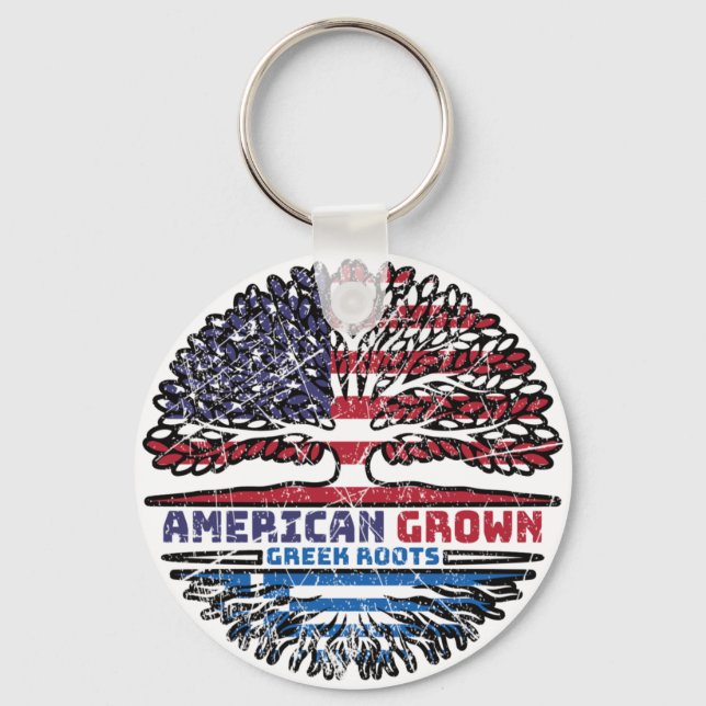 Porte-clés Greece Greek US American États-Unis Tree (Recto)