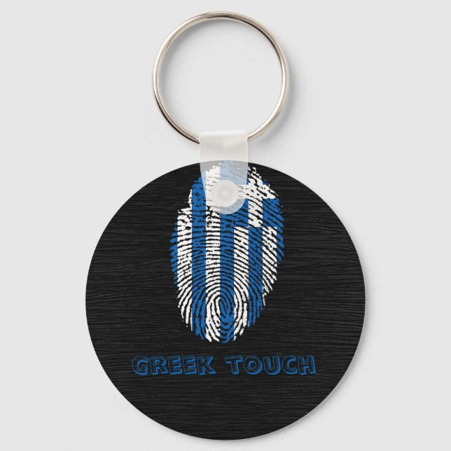 Porte-clés Greek touch fingerprint flag (Recto)