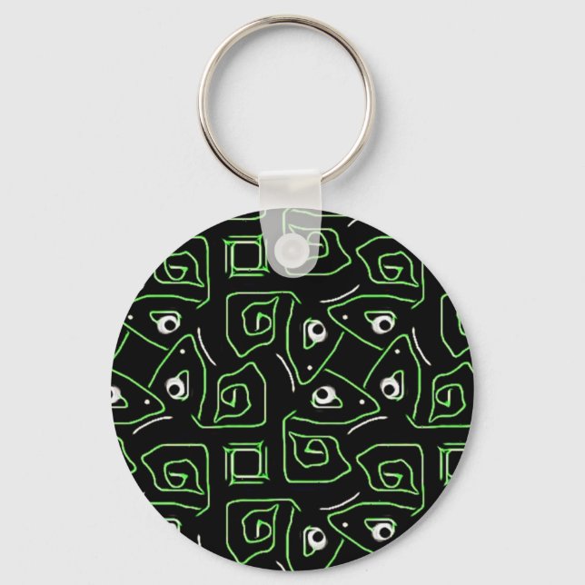 Porte-clés Green and black lizard pattern (Recto)