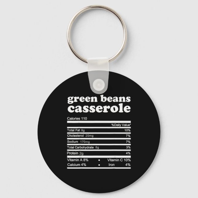 Porte-clés Green Bean Cerole Nutrition Facts Thanksgiving Nut (Recto)