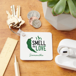 Porte-clés Green Chile Smell the Love Keychain