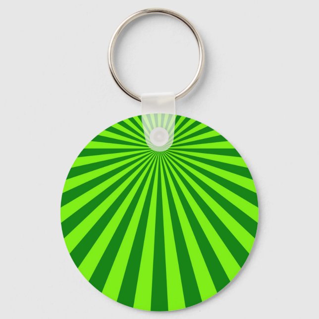 Porte-clés Green et Lime Funky Striped Abstrait Art (Recto)