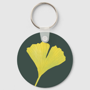 Porte-clés Green Gingko Leaf Nature Lover Motif botanique