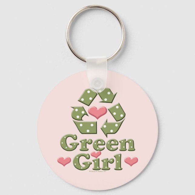 Porte-clés Green Girl Recycle Heart Porte - clé (Recto)