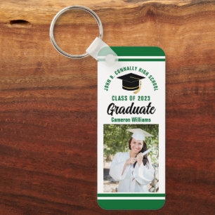 Porte-clés Green Graduate Photo Personnalisée Graduation 2023