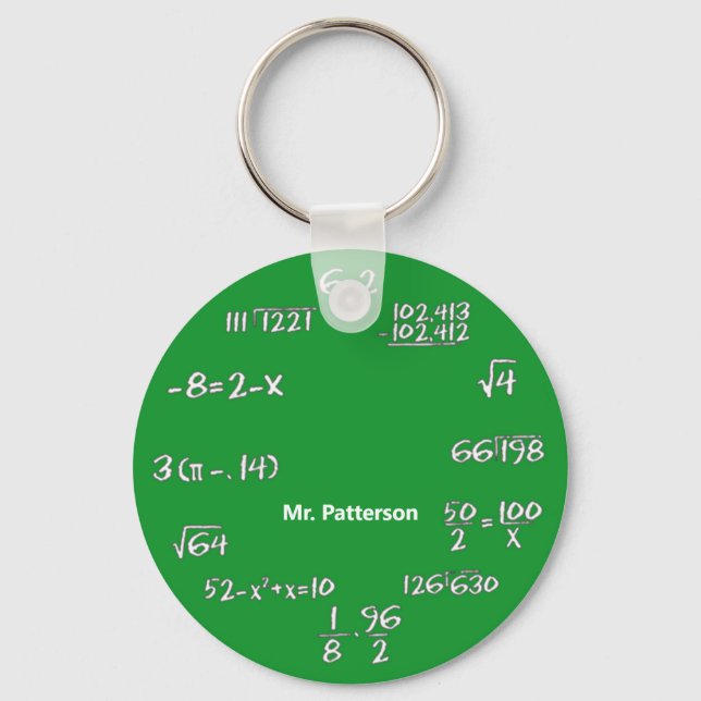 Porte-clés Green Math Equations Custom (Recto)