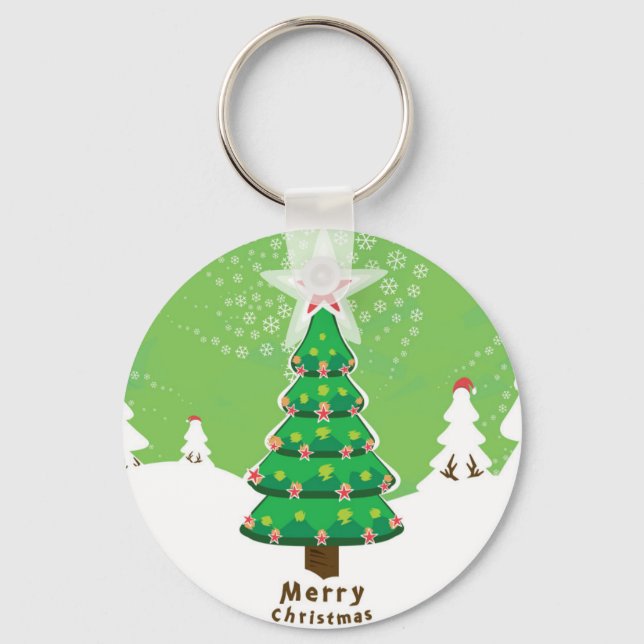 Porte-clés Green Merry Christmas (Recto)