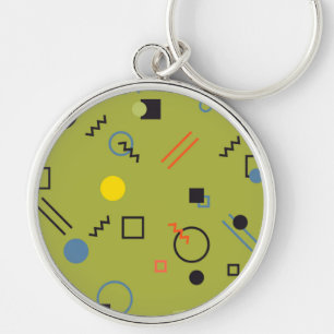 Porte-clés Green, modern, cool, trendy, urban,Memphis pattern