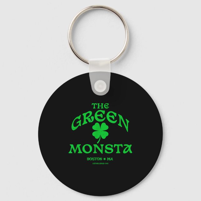 Porte-clés Green Monsta Funny Boston M New England Srts Gift  (Recto)