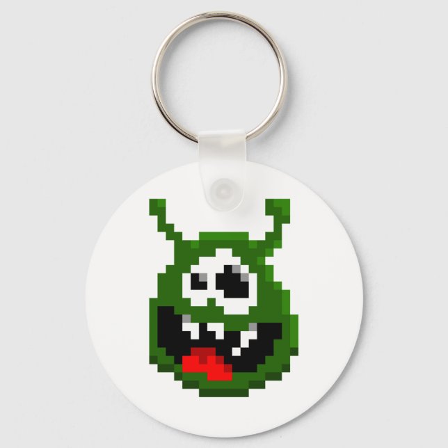 Porte-clés Green Monster - Pixel Art (Recto)