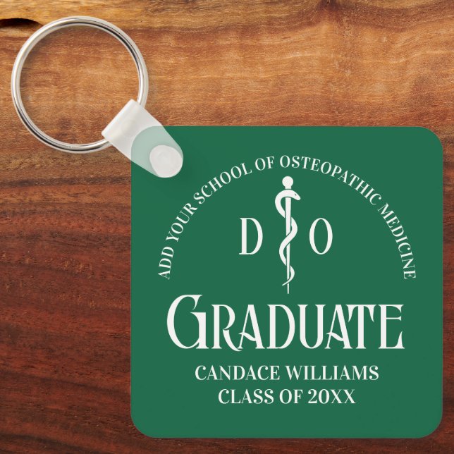 Porte-clés Green Osteopathic Médicale School Graduation Cadea (Recto)