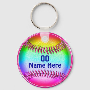 Porte-clés Green, Pink, Blue Cute, Softball Team idées cadeau