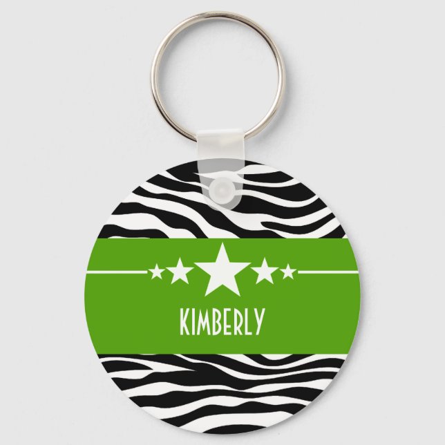 Porte-clés Green Sassy Star Zebra Porte - clé (Recto)