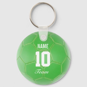 Porte-clés Green Team Soccer Ball Nom personnalisé
