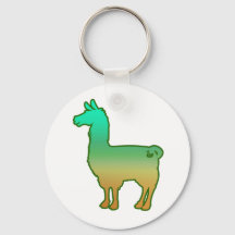 Green Tropical Llama Porte - clé