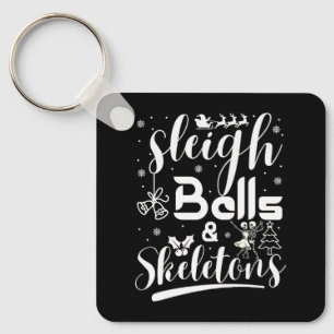 Porte-clés Grelots de traîneau & squelettes dansant Noël drôl