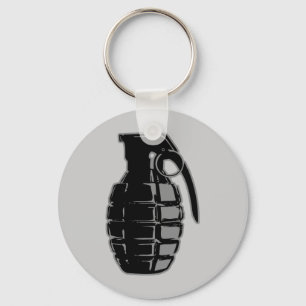 Porte-clés Grenade main - gris