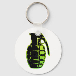 Porte-clés Grenade main - vert