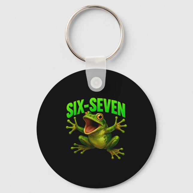 Porte-clés Grenouille 67 Mème Six Sept Drôle Gen Alpha  (Recto)
