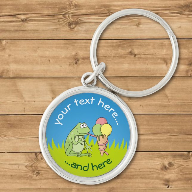 Porte-clés Grenouille avec crème glacée sur l'herbe (Créateur téléchargé)