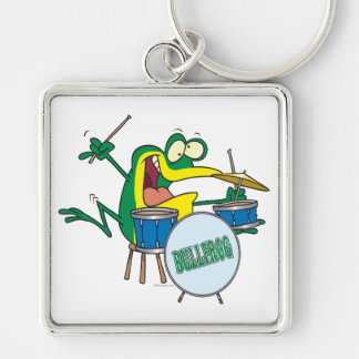 Porte-clés grenouille batteur de dessin animé drôle et ridicu