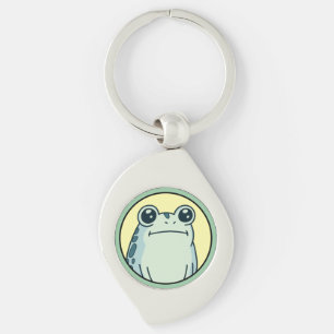 Porte-clés Grenouille crapaud drôle au visage impassible 