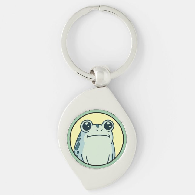 Porte-clés Grenouille crapaud drôle au visage impassible  (Devant)