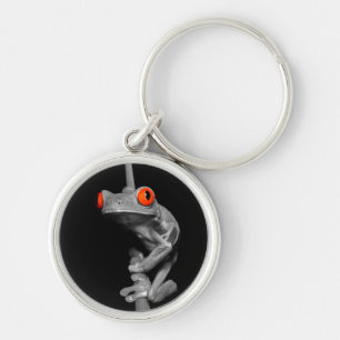Porte-clés Grenouille d'arbre observée par rouge