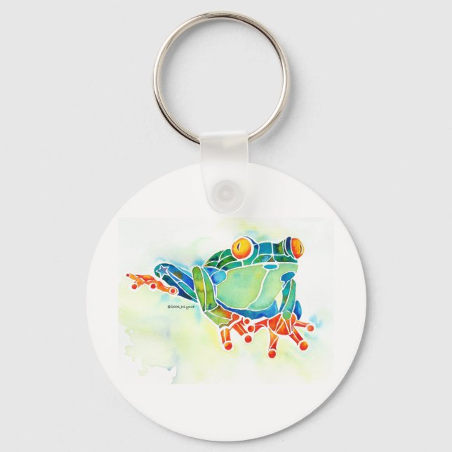 Porte-clés Grenouille d'arbre vert lunaire (Recto)