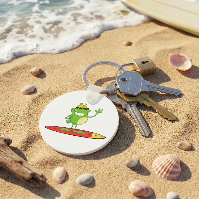 Porte-clés Grenouille de surf portant des lunettes de soleil (Créateur téléchargé)