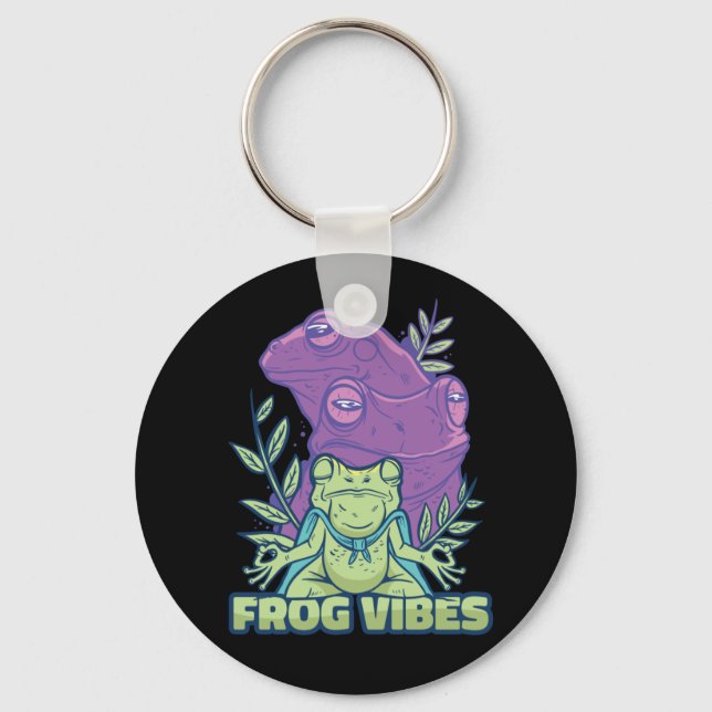 Porte-clés Grenouille de yoga en méditation  (Recto)