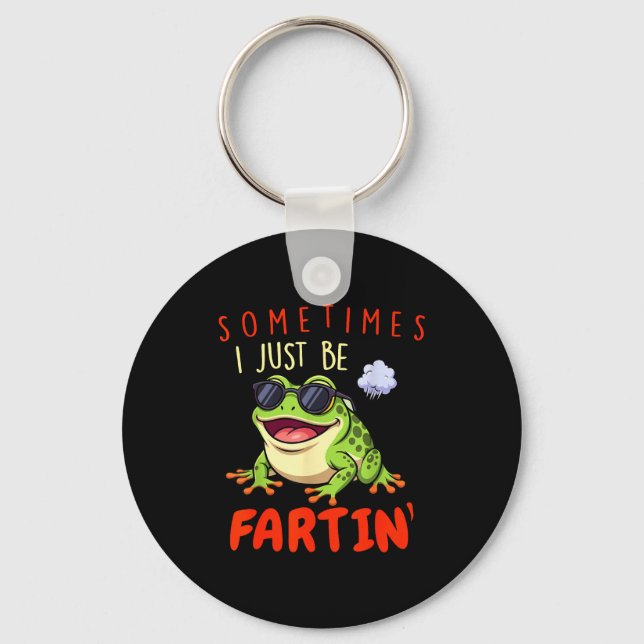 Porte-clés Grenouille drôle parfois je fais juste des pets  (Recto)