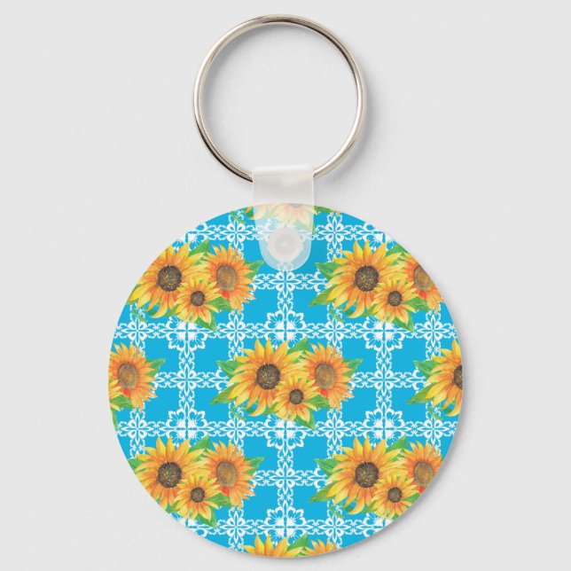 Porte-clés Grenouille florale de tournesol (Recto)