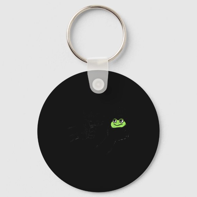 Porte-clés Grenouille malhonnête Mème de grenouille drôle Se  (Recto)