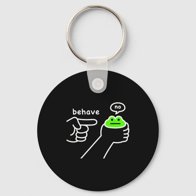 Porte-clés Grenouille malhonnête Mème de grenouille drôle Se  (Recto)
