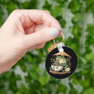 Porte-clés Grenouille mangeant des ramen kawaii neko nouilles