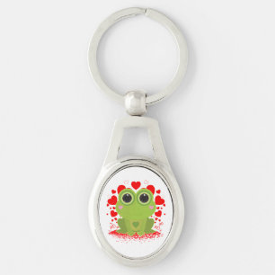 Porte-clés Grenouille Mignonne Amour XOXO Kawaii Animal Coeur