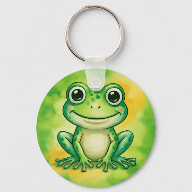 Porte-clés Grenouille mignonne verte (Recto)