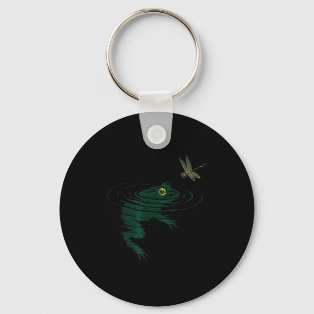 Porte-clés Grenouille nageante, libellule Grenouille, Graphiq (Recto)