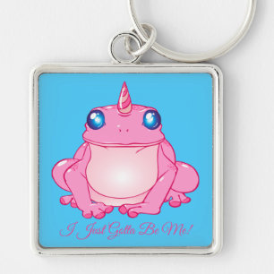 Porte-clés Grenouille Unicorne Rose, Je Vais Juste Me Devenir