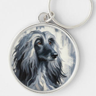 Porte-clés Grey Afghan Hound Portrait