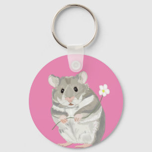 Porte-clés Grey and White Hamster 