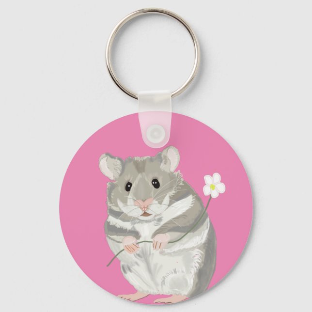 Porte-clés Grey and White Hamster  (Recto)