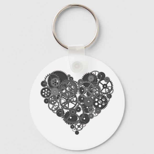 Porte-clés Grey Gears Heart (Recto)
