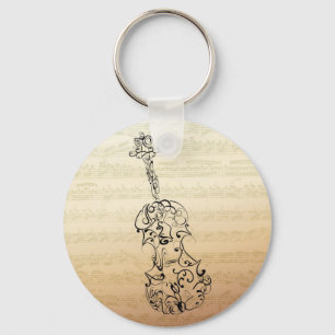 Porte-clés Gribouillage de violon sur le manuscrit de Bach