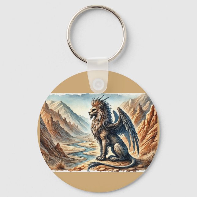 Porte-clés Griffons, Dragons et paysages désolés (Recto)